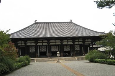 wisteria trellis of Toshodai-ji.